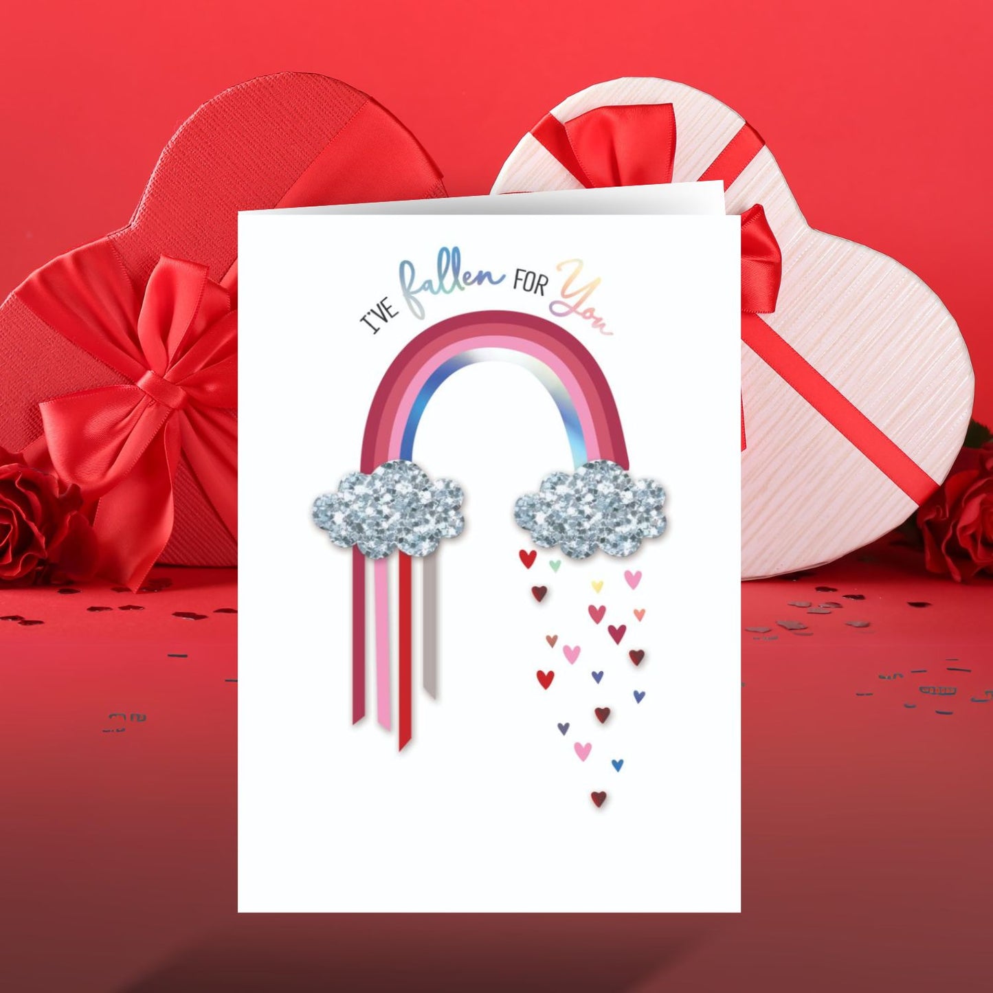 Fallen For You Love Is In Air Valentines Day Hand-Finished Greeting Card