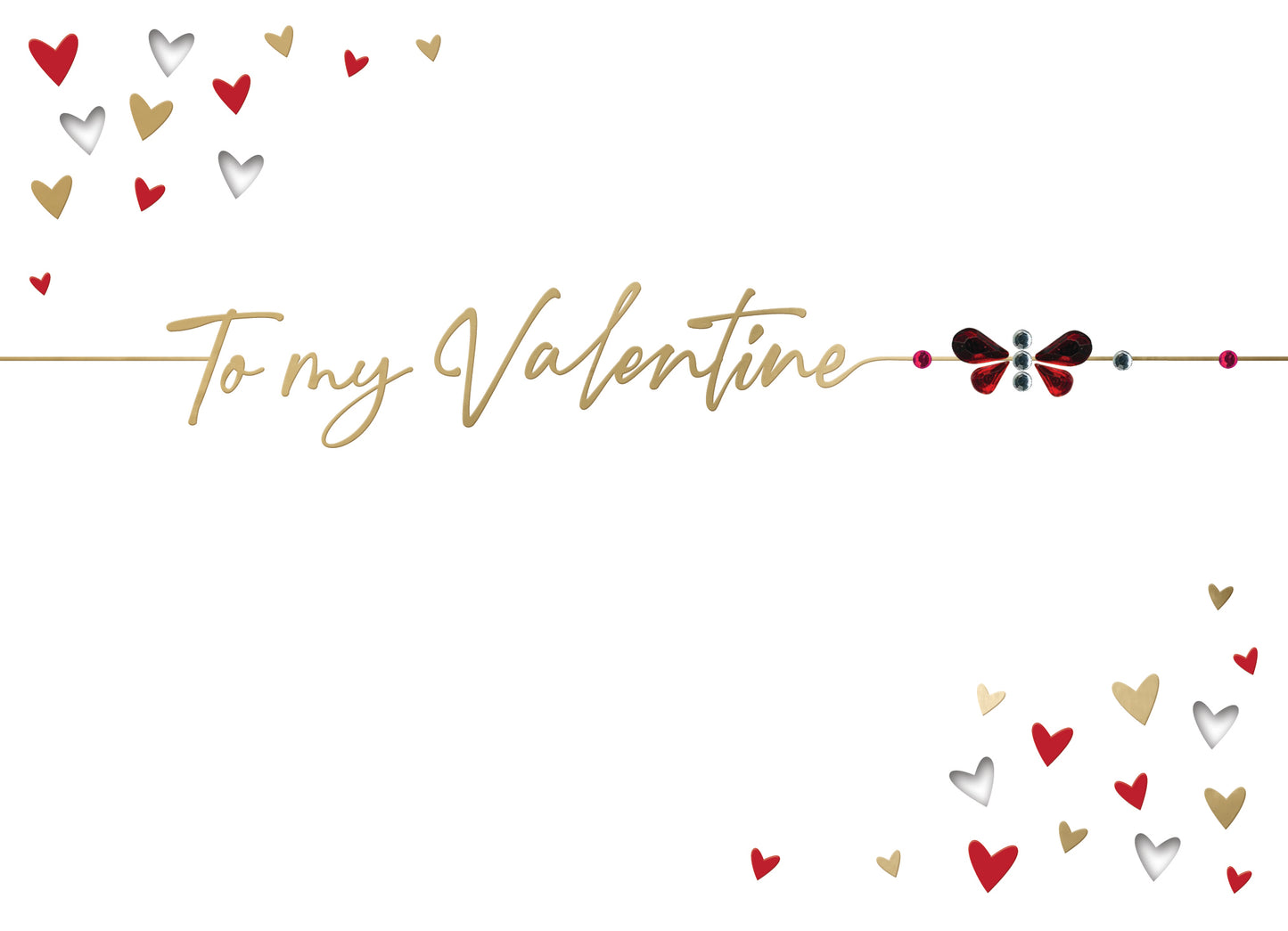 My Valentine Heart To Heart Valentines Day Hand-Finished Greeting Card