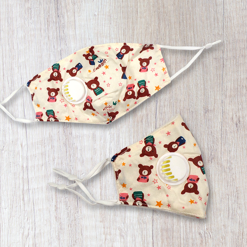 Kids Cute Teddy Bear Face Mask Fun Comfortable & Reusable