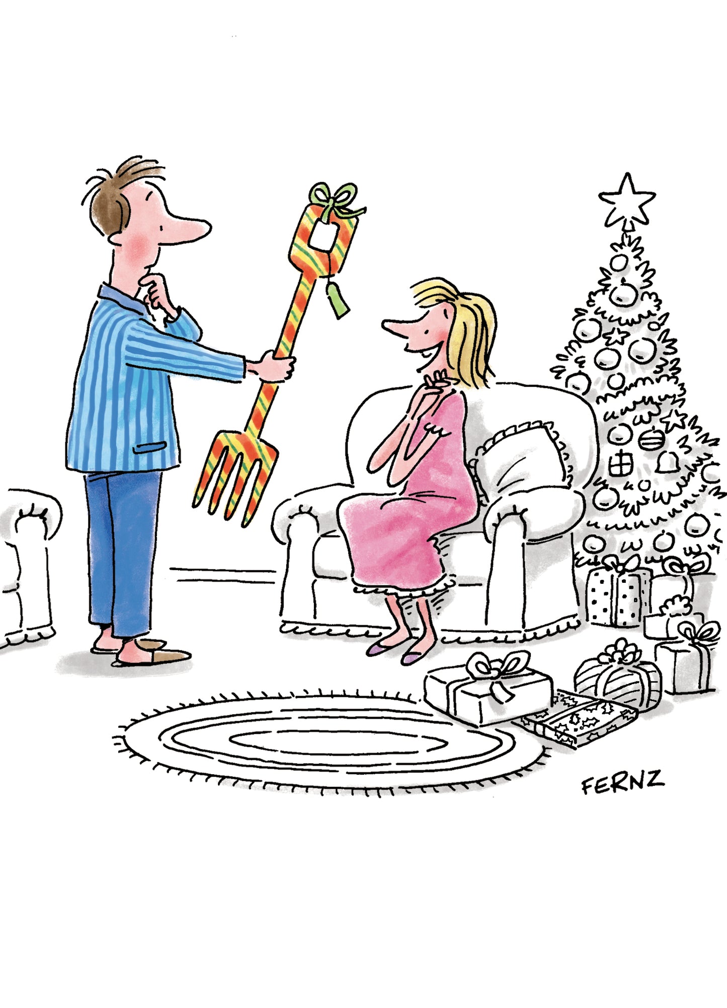 Fernz Can You Guess Your Present Funny Christmas Greeting Card