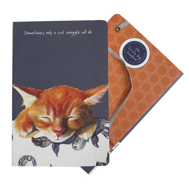 The Little Dog Laughed Sleeping Ginger Cat Themed A5 Notebook