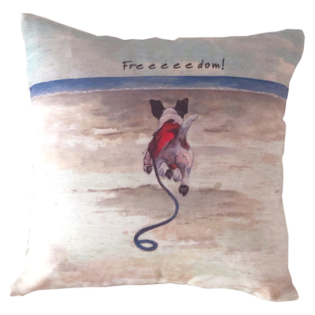 Jack Russell Freedom Cushion Little Dog Laughed Gift