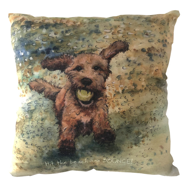 Happy Cockapoo At The Beach Cushion Little Dog Laughed Gift