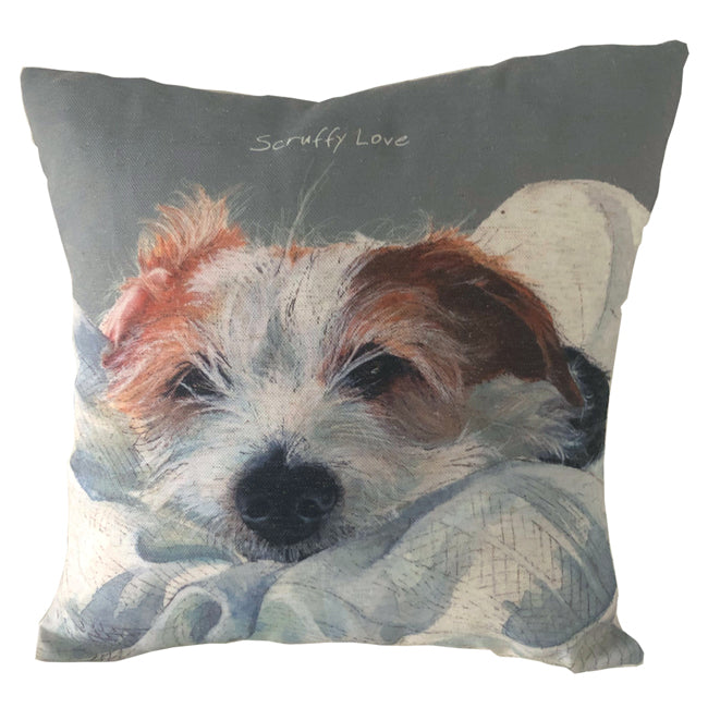 Jack Russell Scruffy Love Cushion Little Dog Laughed Gift