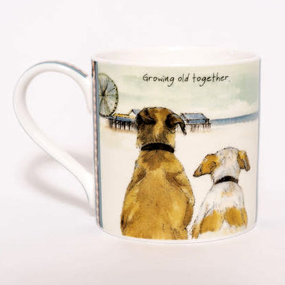 Dogs Growing Old Together Little Dog Laughed China Mug In Gift Box