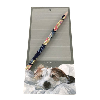 Magnetic Notepad Sleeping Jack Russell Scruffy Love Little Dog Laughed