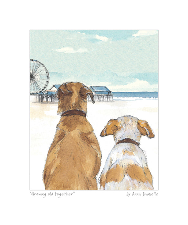 Growing Old Together 10" x 12" Little Dog Laughed Art Print