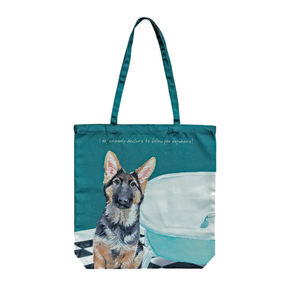 Little Dog Laughed Alsatian Promise To Follow Packable Tote Bag
