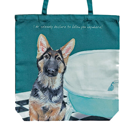Little Dog Laughed Alsatian Promise To Follow Packable Tote Bag