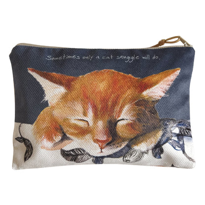 Little Dog Laughed Only A Cat Snuggle Will Do Zip Purse