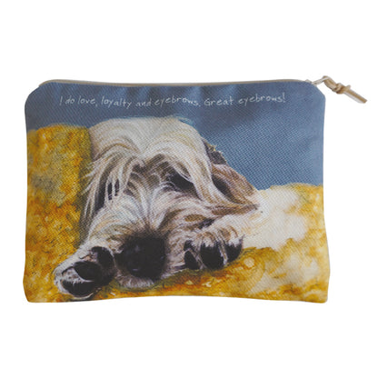 Little Dog Laughed Love, Loyalty & Eyebrows Zip Purse