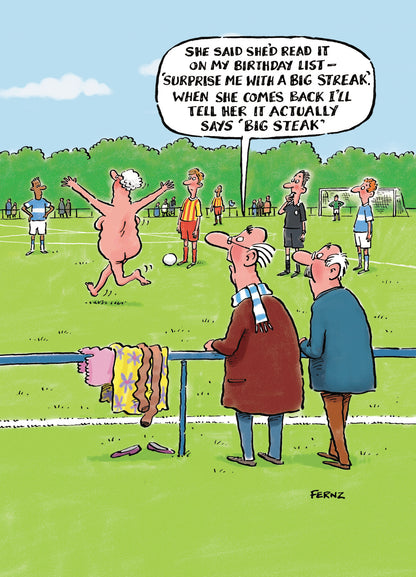 Aged To Perfection Big Streak Or Steak Funny Birthday Card