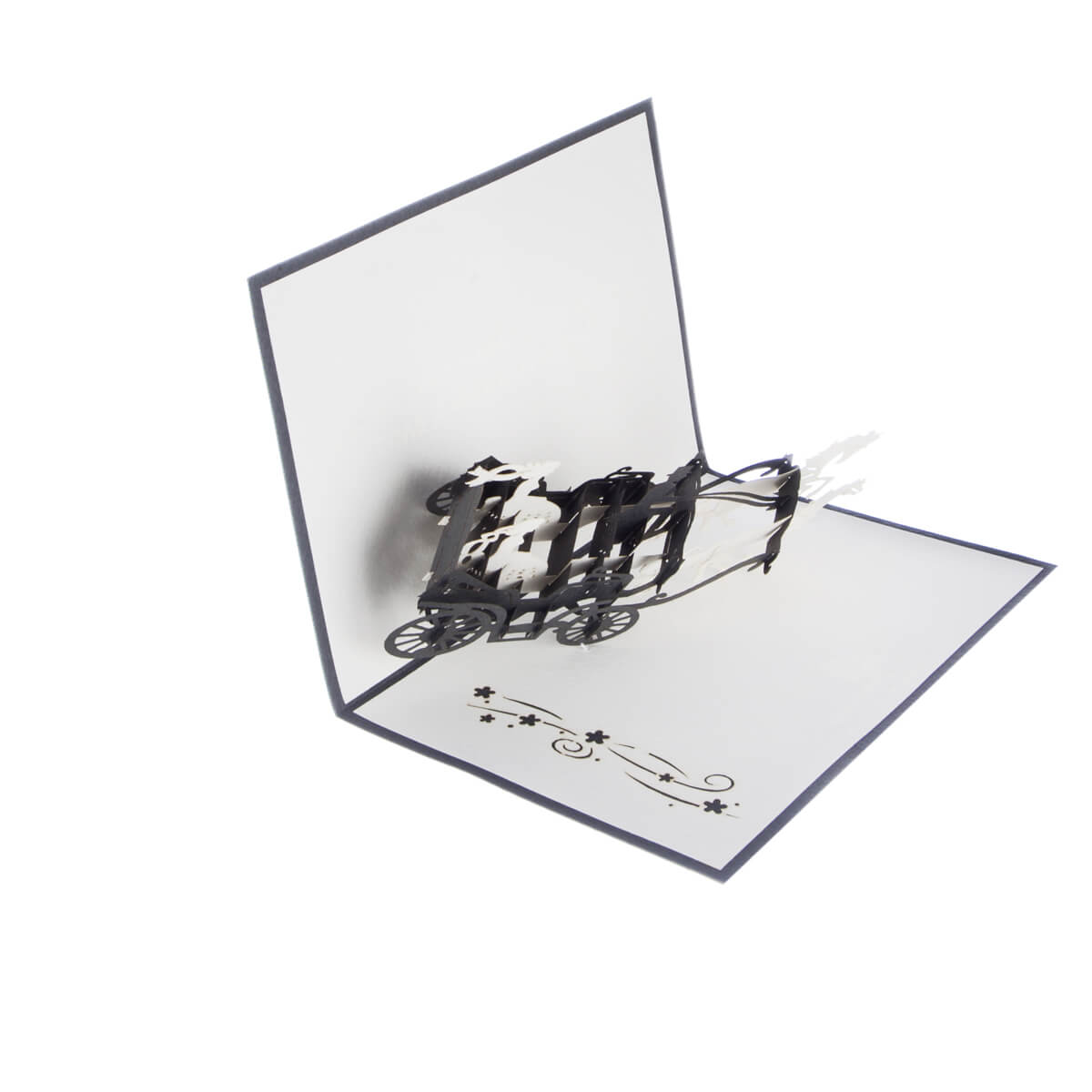 Brides Carriage Pop-Up Female Wedding Greeting Card Blank Inside