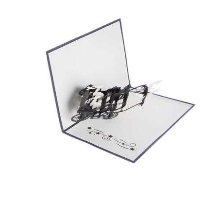 Brides Carriage Pop-Up Female Wedding Greeting Card Blank Inside