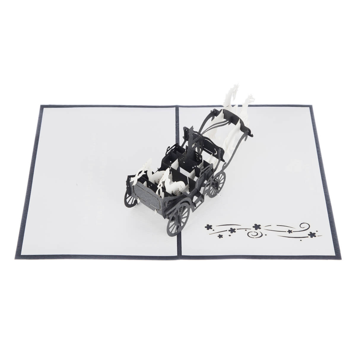 Brides Carriage Pop-Up Female Wedding Greeting Card Blank Inside