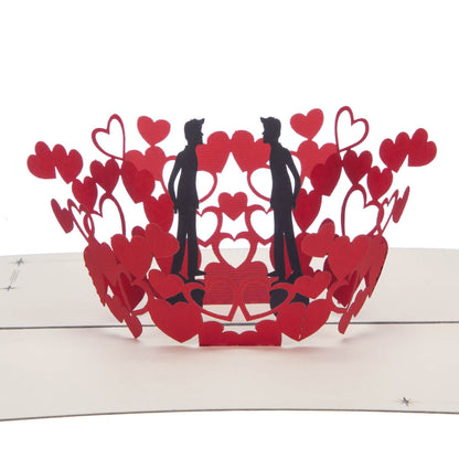 Men Love Pop-Up Any Occasion Greeting Card Blank Inside