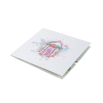Female Wedding Brides Pagoda Pop Up Greeting Card