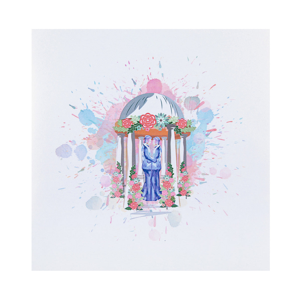 Male Wedding Grooms Pagoda Pop Up Greeting Card