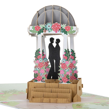 Male Wedding Grooms Pagoda Pop Up Greeting Card