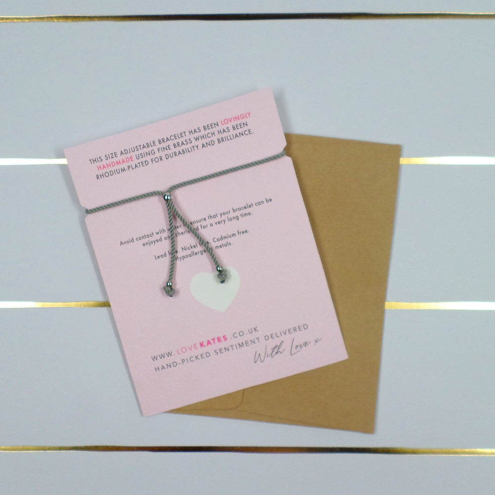 Nana Worlds Best Bracelet String With Beads & Heart Charm With Mini Envelope