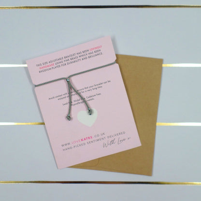 Nana Worlds Best Bracelet String With Beads & Heart Charm With Mini Envelope