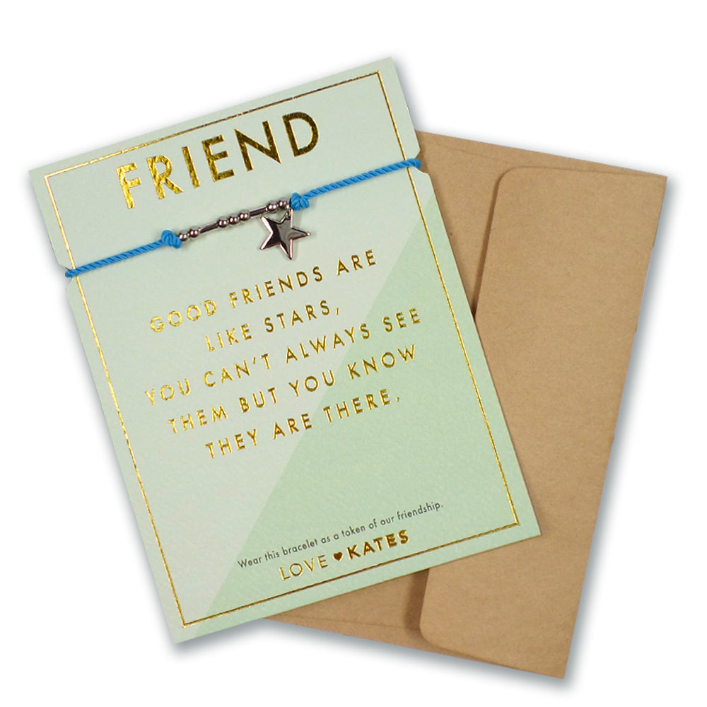 Friends Are Like Stars Friendship Bracelet String With Beads & Star Charm With Mini Envelope