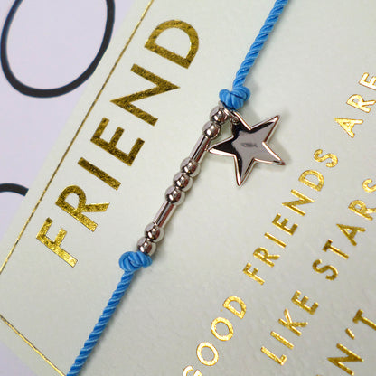 Friends Are Like Stars Friendship Bracelet String With Beads & Star Charm With Mini Envelope