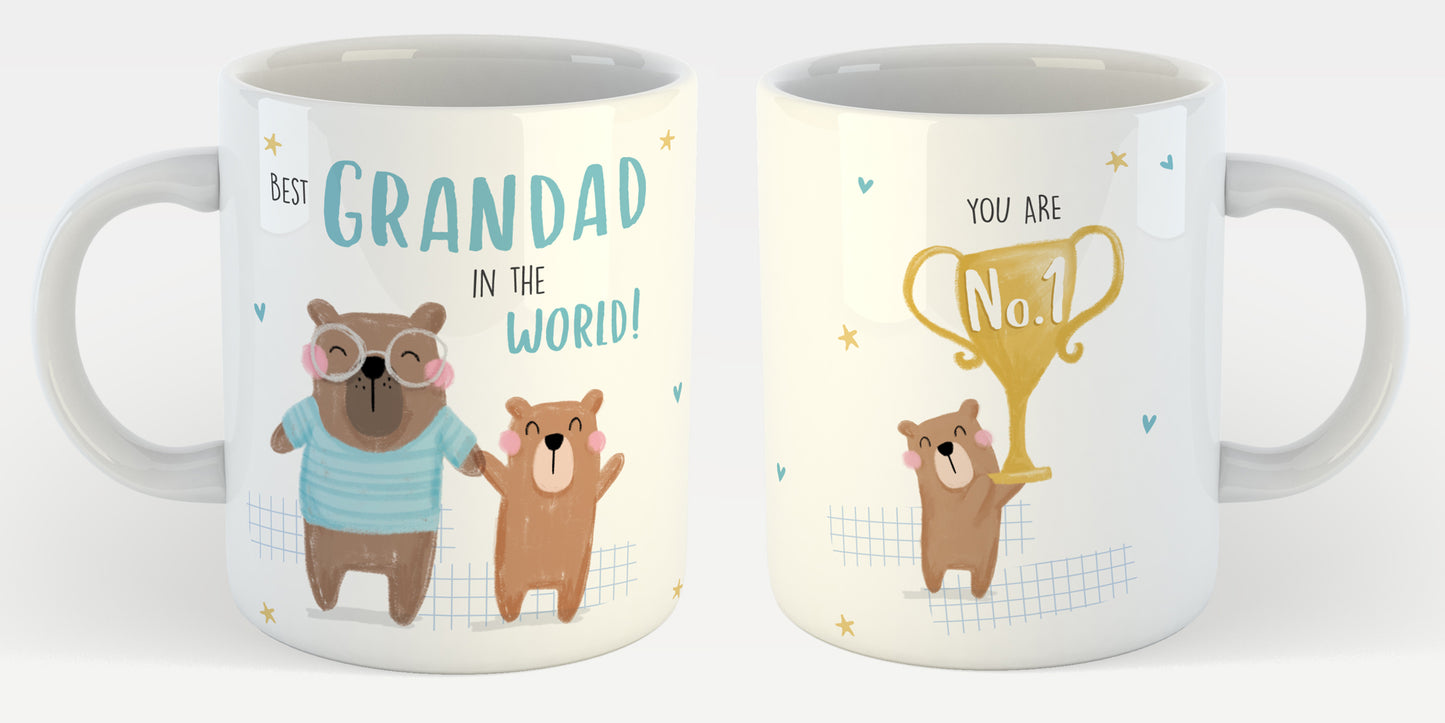 Cute Bear Best Grandad In The World Mug In A Gift Box Father's Day Mug