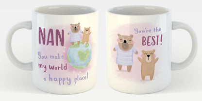 Cute Bear Nan You're The Best Mug In A Gift Box Mother's Day Mug