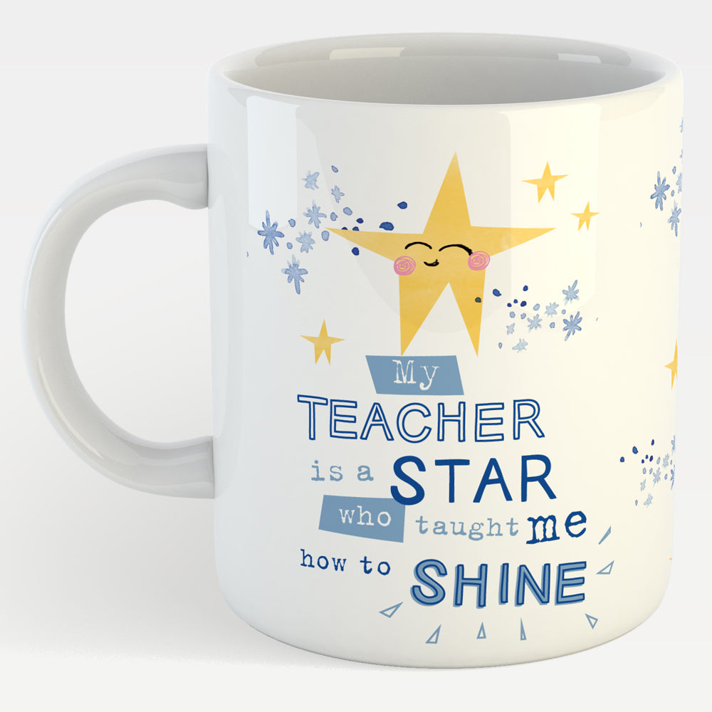 My Teacher Is A Star Who Taught Me To Shine Mug In A Gift Box Thank You Mug