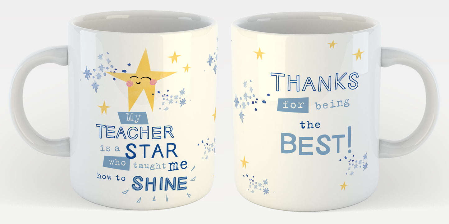My Teacher Is A Star Who Taught Me To Shine Mug In A Gift Box Thank You Mug