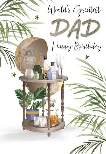Greatest Dad Birthday Embellished Hand-Finished Greeting Card