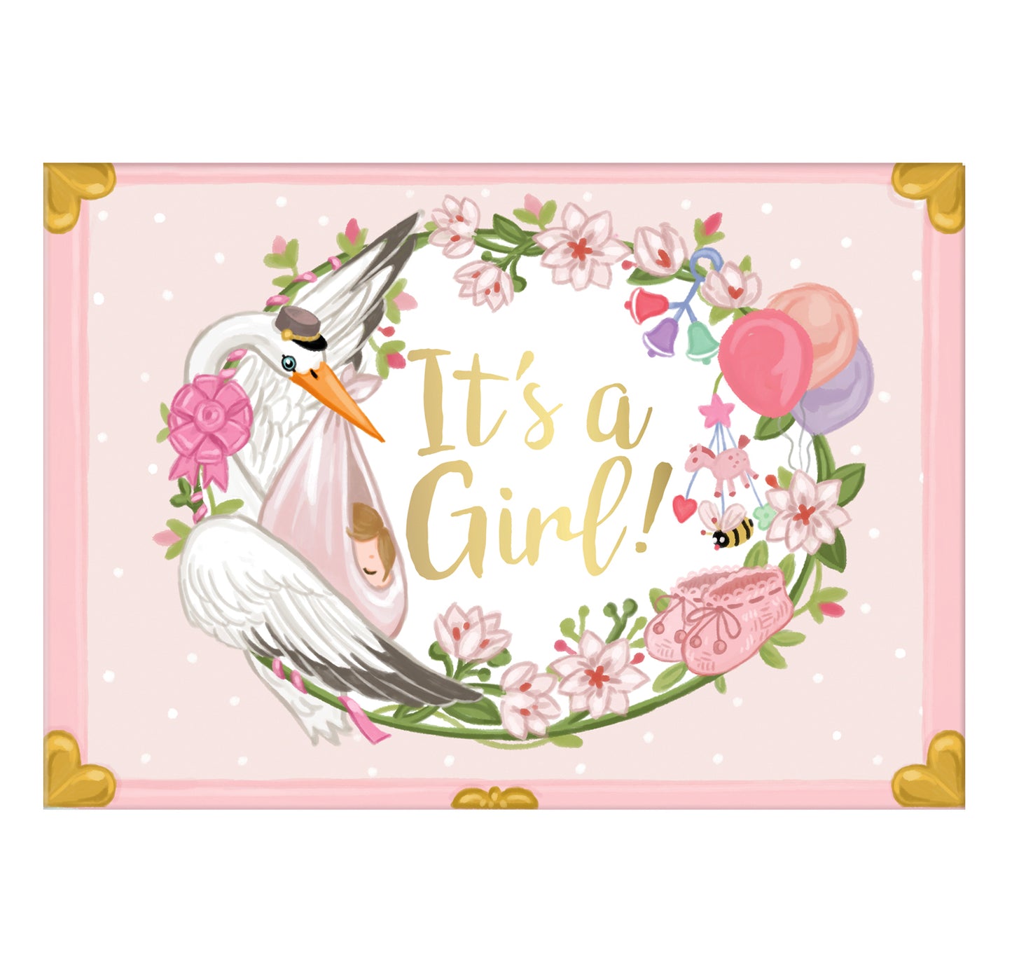 It's A Girl Music Box Card Novelty Dancing Musical Greeting Card
