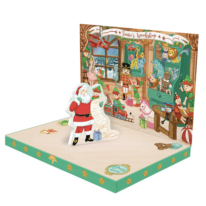 Santa's Workshop Music Box Card Novelty Dancing Musical Christmas Card