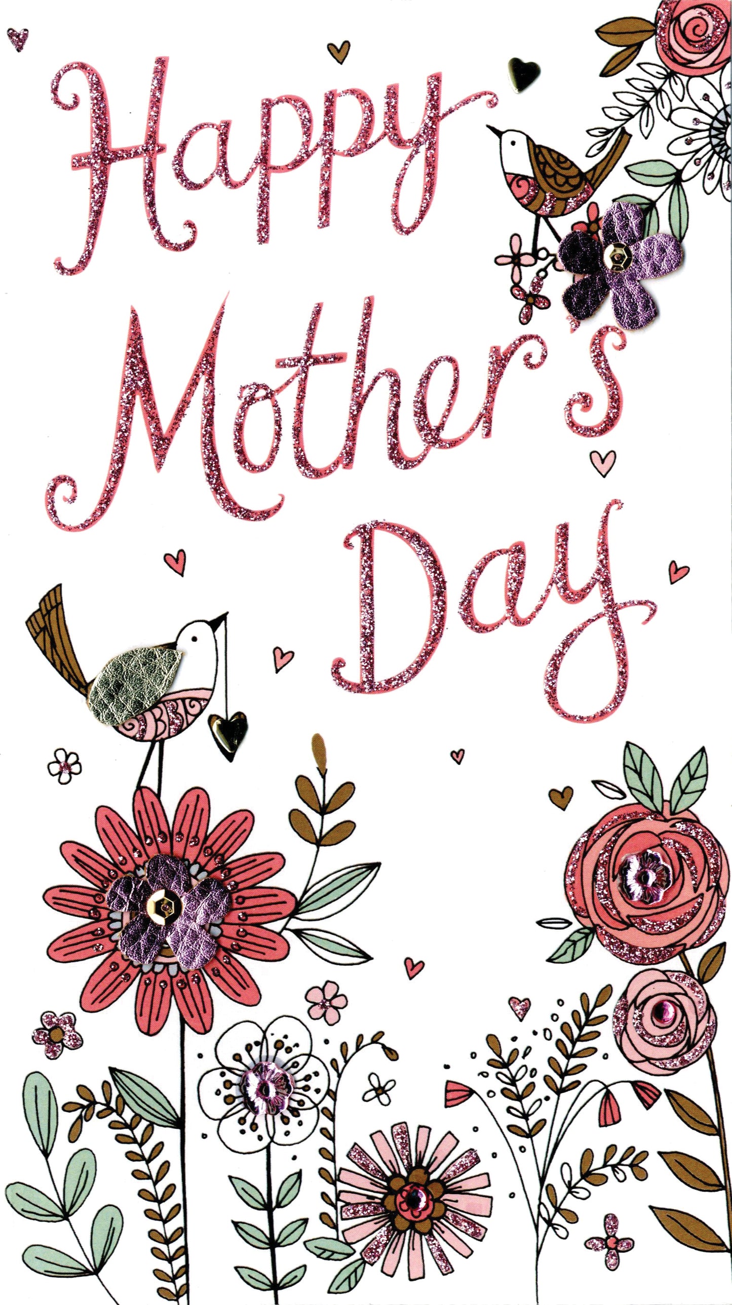 Happy Mother's Day Card Embellished Champagne Range