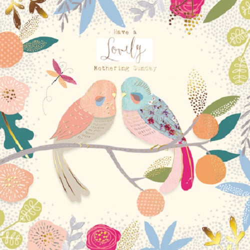 Pretty Foiled Birds Happy Mother's Day Greeting Card