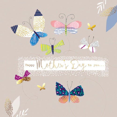 Pretty Foiled Butterflies Happy Mother's Day Greeting Card