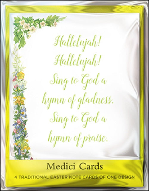 Pack of 4 Hallelujah Mini Medici Happy Easter Greeting Cards
