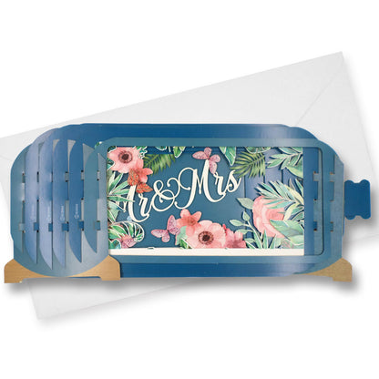 Message In A Bottle Mr & Mrs Pop Up Wedding Greeting Card