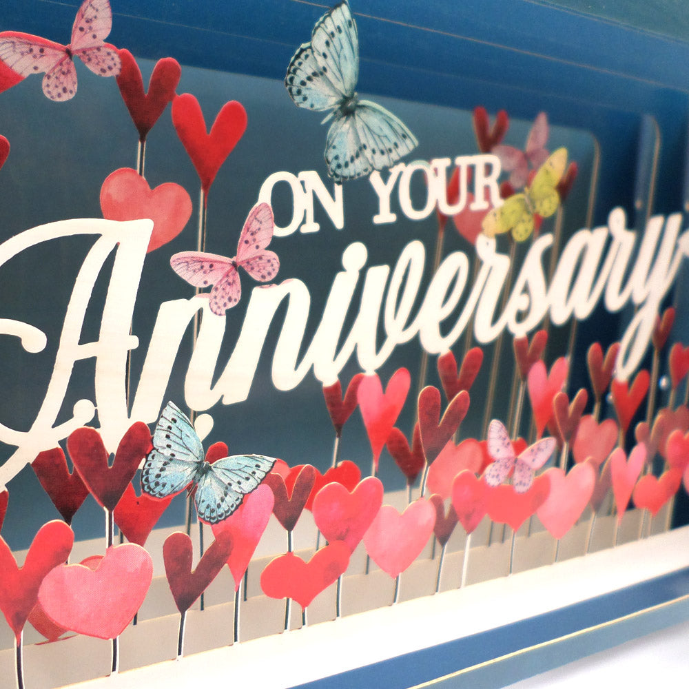 Message In A Bottle Heart Pop Up Anniversary Greeting Card