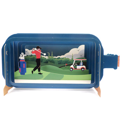 Message In A Bottle Golfing Pop Up Birthday Greeting Card