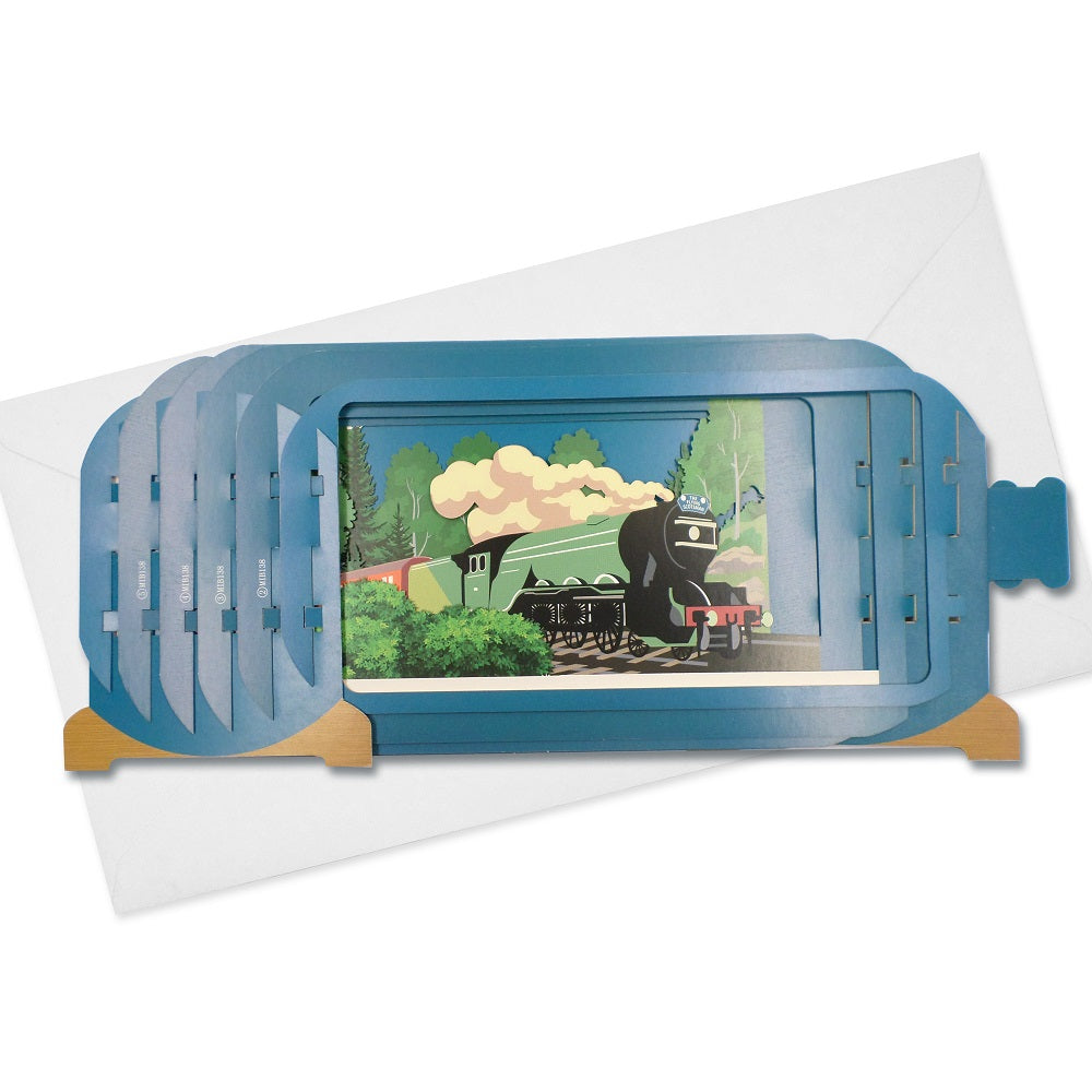 Message In A Bottle The Flying Scotsman Pop Up Any Occasion Greeting Card