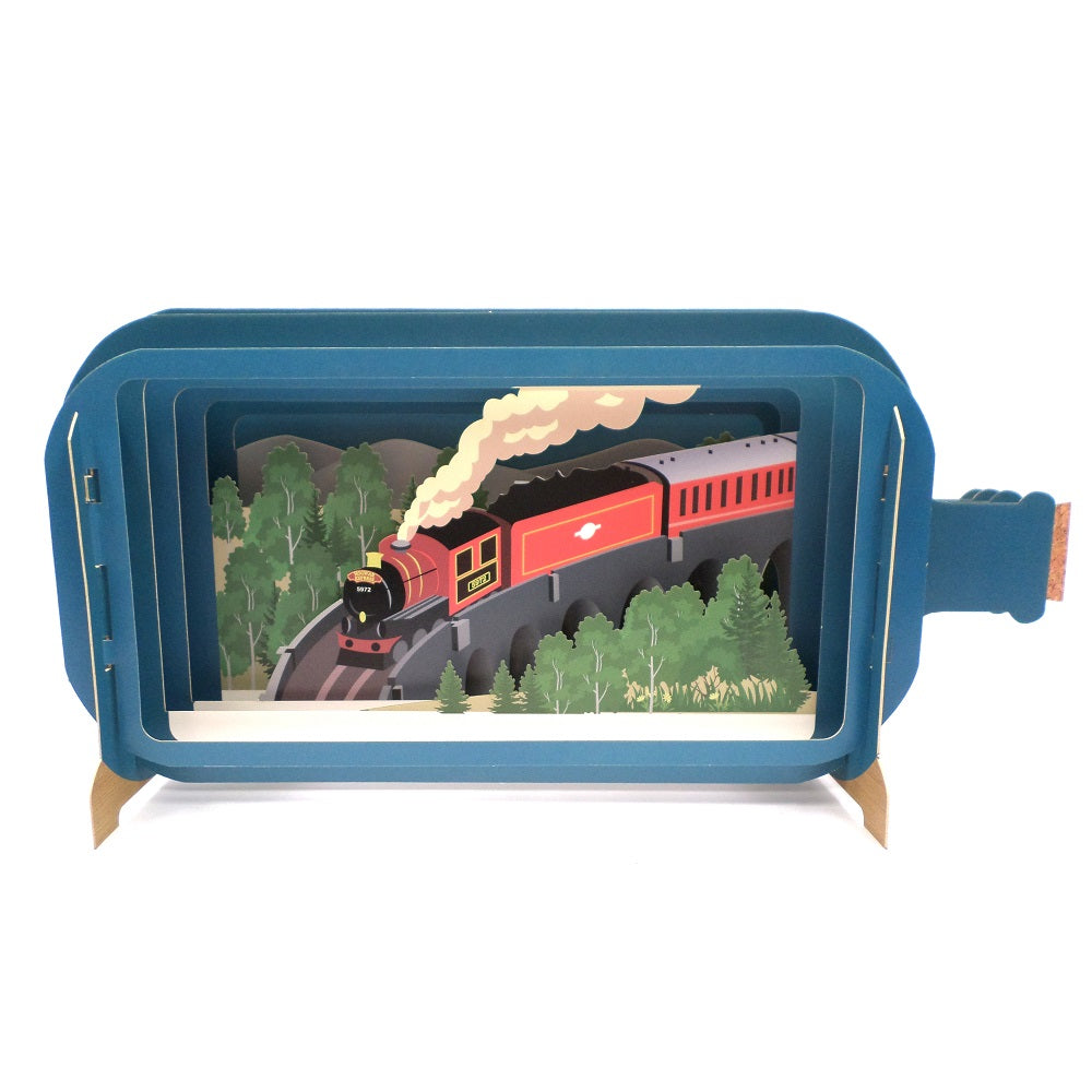 Message In A Bottle Steam Train Pop Up Any Occasion Greeting Card