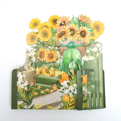 Vespa & Sunflowers 3D Pop Up Any Occasion Greeting Card