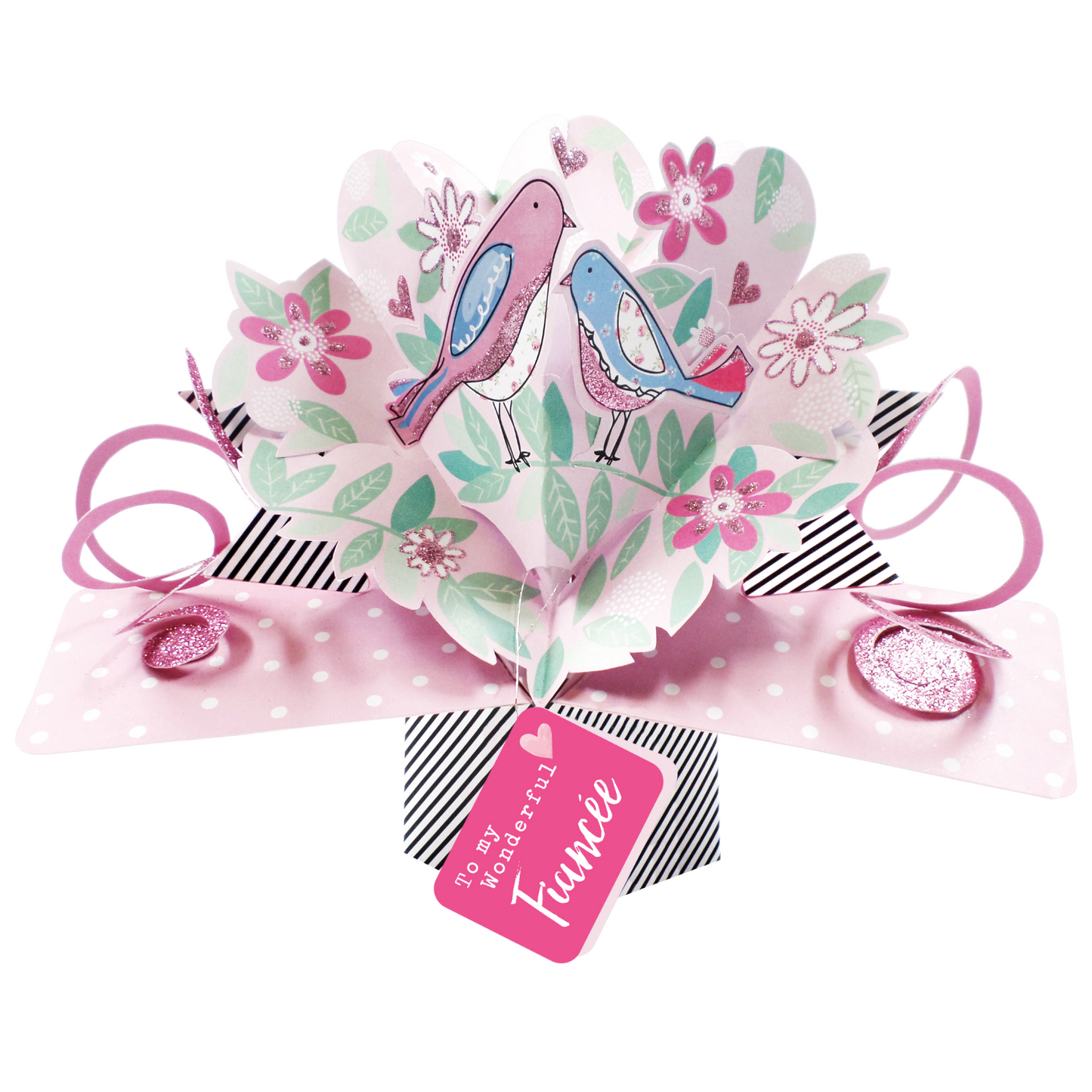 Wonderful Fiancee Pretty Birds Pop Up Card