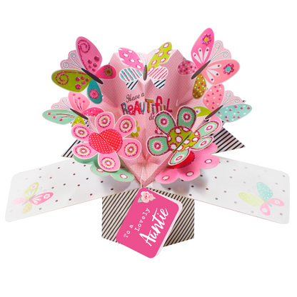 To A Lovely Auntie Butterfly Pop Up Card