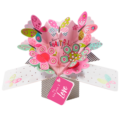 To The One I Love Butterfly Pop Up Card