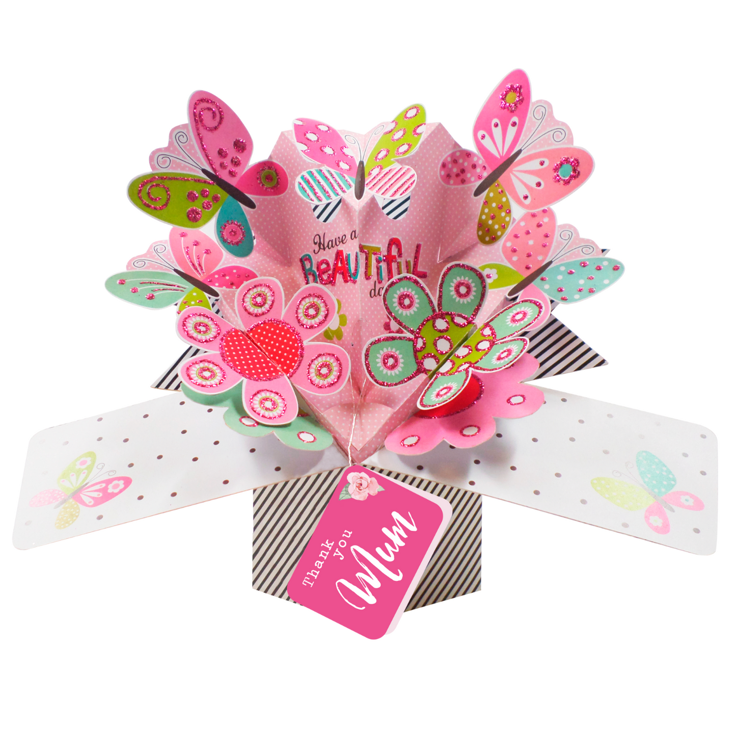 Thank You Mum Butterfly Pop Up Card