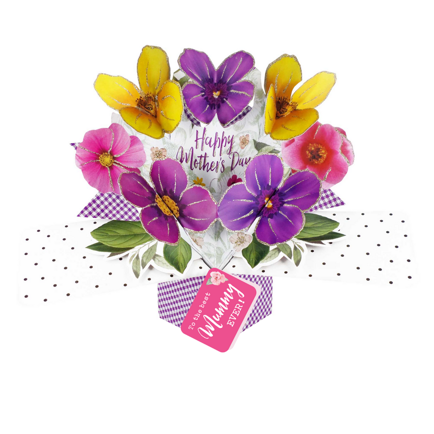 Happy Mother's Day To The Best Mummy Ever Pansies Pop Up Card