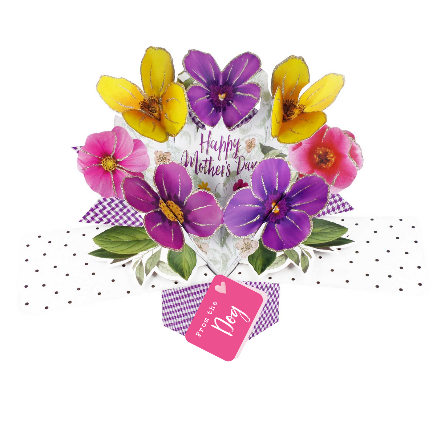 Happy Mother's Day From The Dog Pansies Pop Up Card